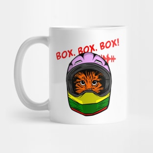 funny cat driver – Box, box, box! (Jacques) Mug